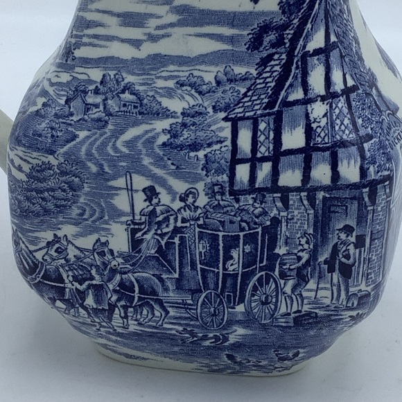 Vintage Enoch Wedgwood England Dickens Coaching Days Hand Engraved Pitcher - Picture 7 of 11